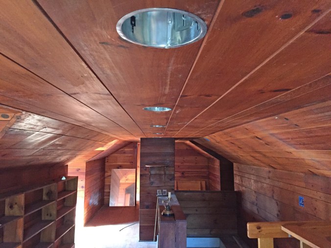 It was super tricky to rewire the second floor bonus space because we did not want to remove the paneling to open up the walls like in the downstairs space. We don't know how Jamie did it, but we are impressed!