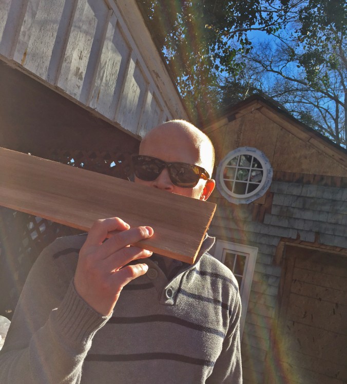 Matthew loves the smell of Cedar and progress in the morning...