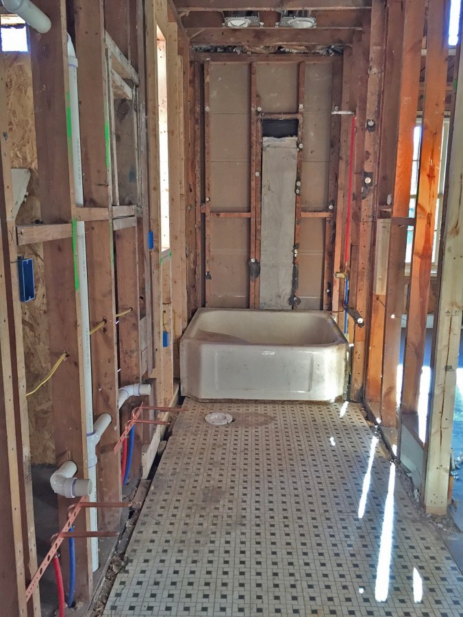 Master bathroom plumbing.