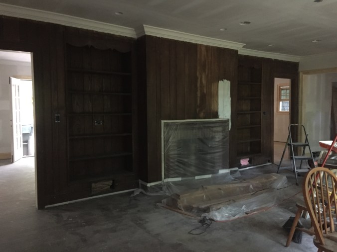 A reminder of what the dark woodwork looked like... not bad, but a little dreary for our taste.